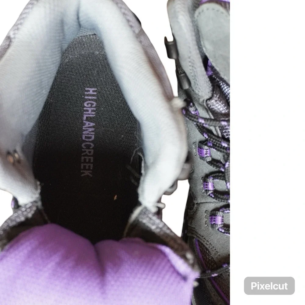 Holland Creek Arden Women's Hiking Boots Size 9 Grey Purple Waterproof Mid Trail